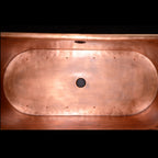 “SanSiro Cognac67BK-Air” 67" Heated Air Jetted Freestanding Tub in Pure Copper with Eggshell Black Exterior
