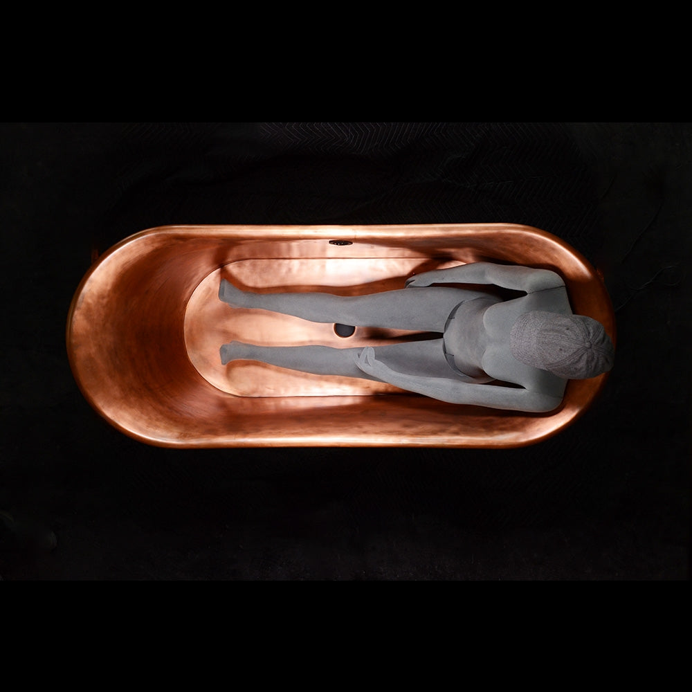 “SanSiro Cognac67BK Soaking Tub” 67" Extra Thick Luxurious 2mm-14gge Copper Bathtub