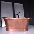 “SanSiro Cognac Air 67LAA” Extra Thick 2mm-14gge Luxurious Air Jetted Copper Bathtub