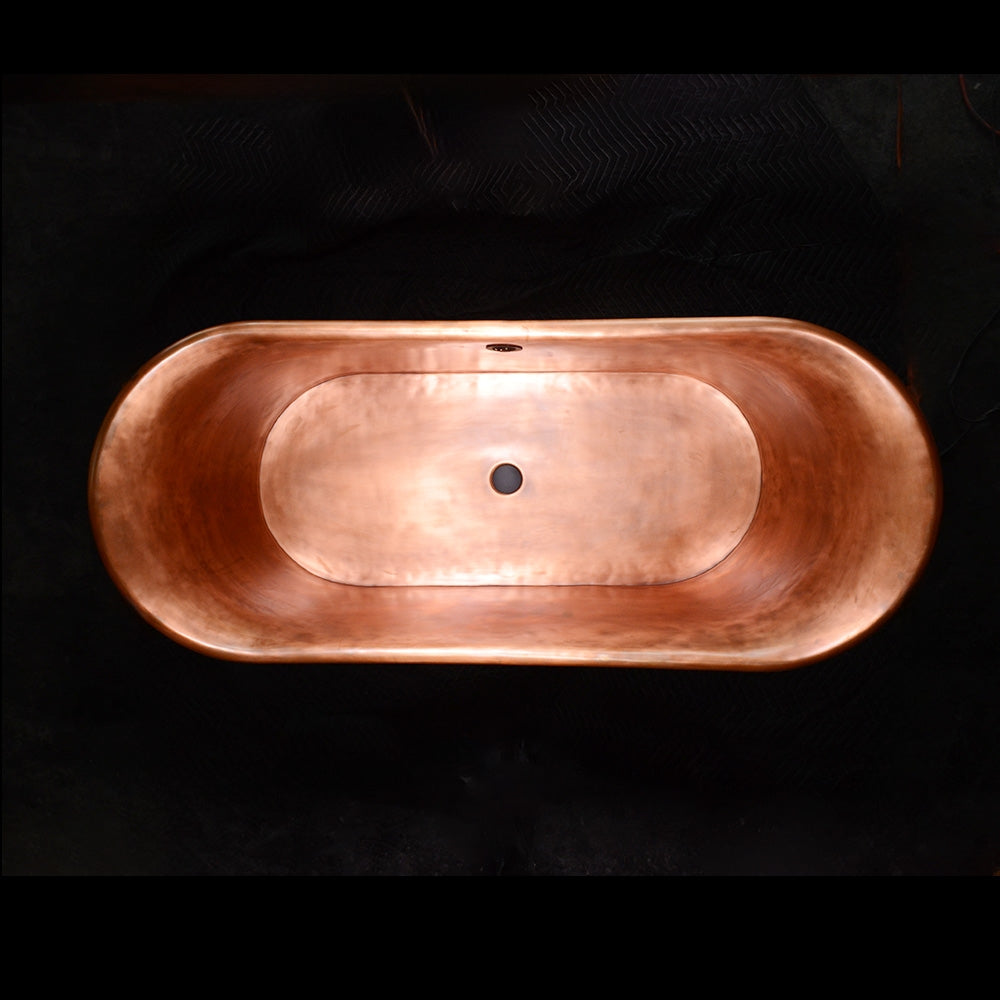 “SanSiro Cognac Soaker 67LA” 67" Extra Thick Luxurious 2mm 14gge Copper Bathtub