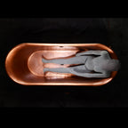 “SanSiro Cognac73VG” 73" “Warmed Air Jetted” French Bateau Pure Copper Bathtub with Aged Verdigris Exterior