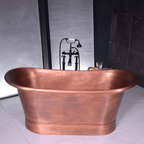 “SanSiro Cognac Air 73LAA” Extra Thick 2mm-14gge Luxurious Air Jetted Copper Bathtub