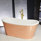 “SanSiro Toulon 73HPCA Heated Air Jets” 73" x 32" French Bateau Tub Hammered Polished Solid Copper Exterior