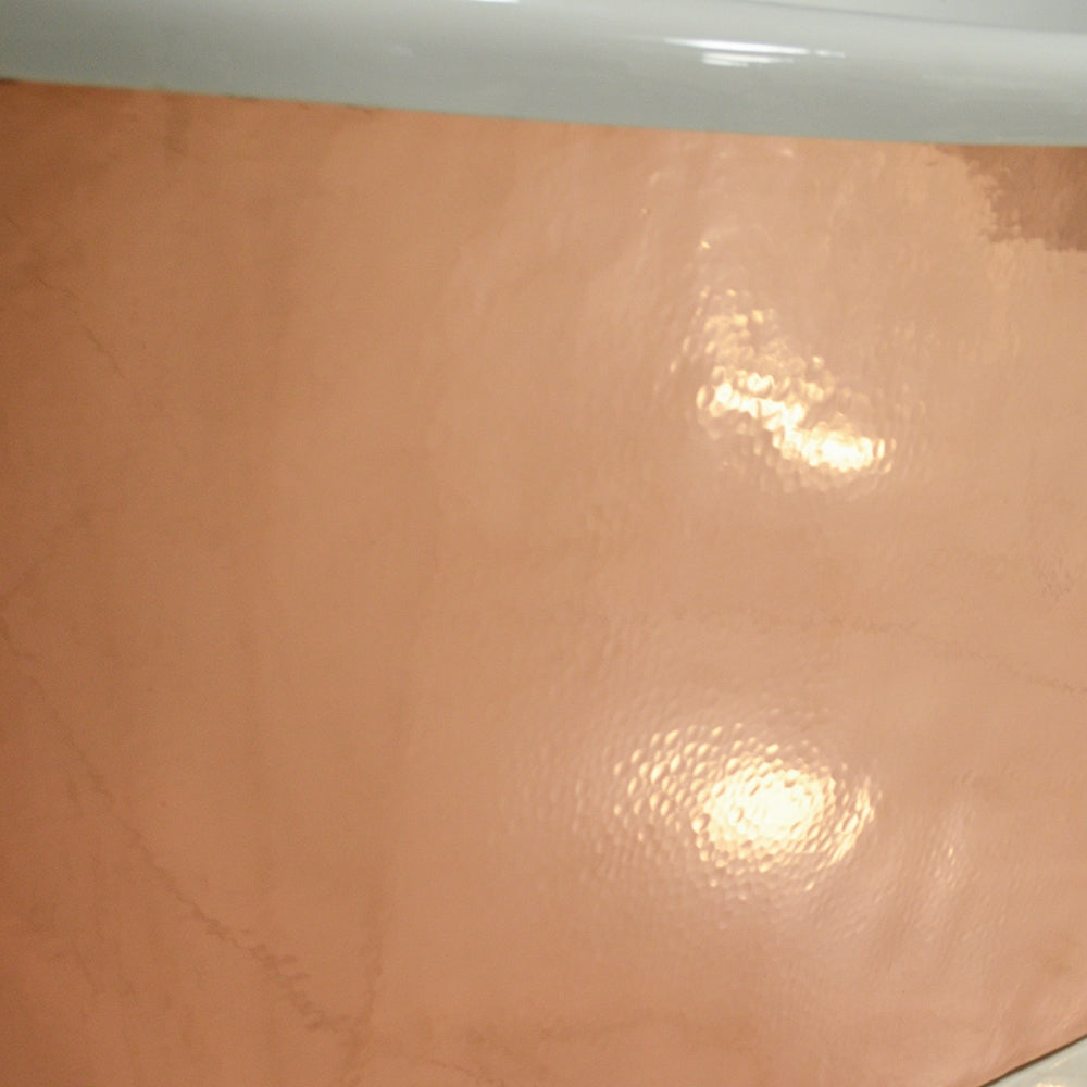 “SanSiro Toulon 73HPCA Heated Air Jets” 73" x 32" French Bateau Tub Hammered Polished Solid Copper Exterior