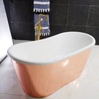 “SanSiro Toulon 73HPCA Heated Air Jets” 73" x 32" French Bateau Tub Hammered Polished Solid Copper Exterior