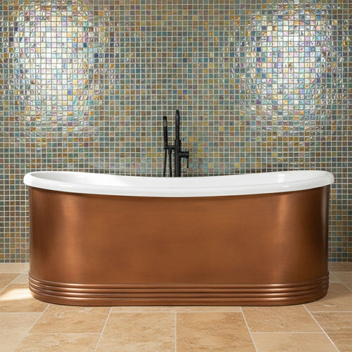 SanSiro Aquitaine A59LA, 59-inch air jetted copper tub with lightly aged finish