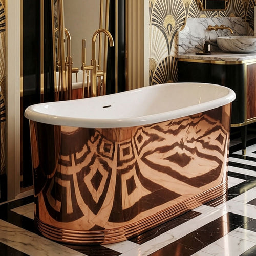 SanSiro Aquitaine A59PC, 59-inch air jetted copper tub with mirror polished finish