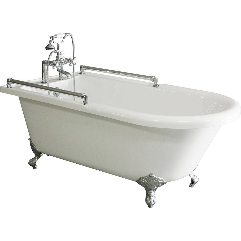 “ACFL59FPK” 59" Extra Wide Classic Clawfoot Tub and Faucet Package with Grab Bars