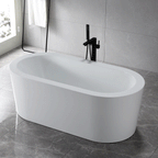 “SanSiro Augusta71CWJ Zone Power Whirlpool Water Jetted” 71" x 34" Center Drain Freestanding Tub