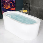 “SanSiro Augusta71CWJ Zone Power Whirlpool Water Jetted” 71" x 34" Center Drain Freestanding Tub