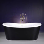 59" x 32" Freestanding Tub “Calypso Pisces 59BKSK” CoreAcryl Acrylic in Matte Black Finish