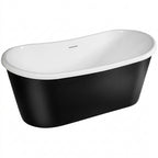 67" x 32" Freestanding Tub “Calypso Pisces 67BKSK” CoreAcryl Acrylic in Matte Black Finish