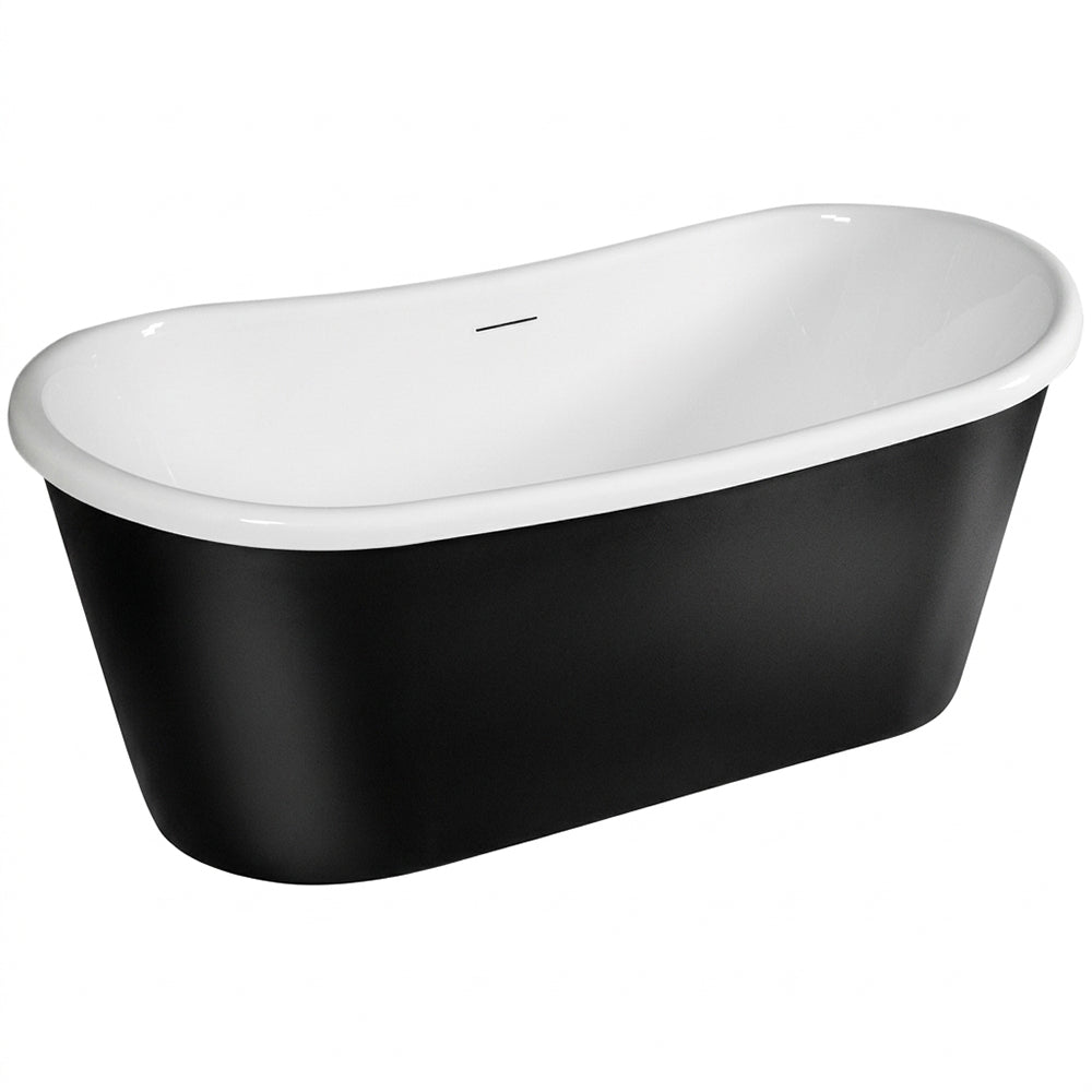 59" x 32" Freestanding Tub “Calypso Pisces 59BKSK” CoreAcryl Acrylic in Matte Black Finish