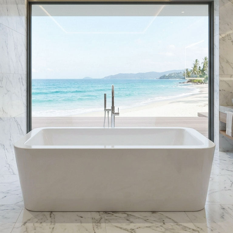 79" x 40" Large Microbubble Tub “SanSiro Classique 79MB” Reinforced Acrylic