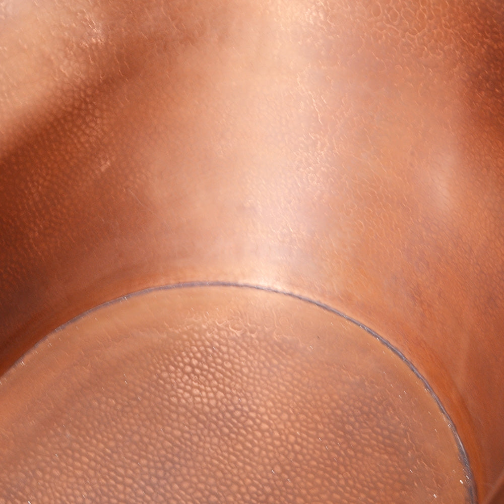 “SanSiro Colmar73HLAAir” 73" Variable Speed Air Jetted Hammered Lightly Aged Copper French Bateau Bathtub