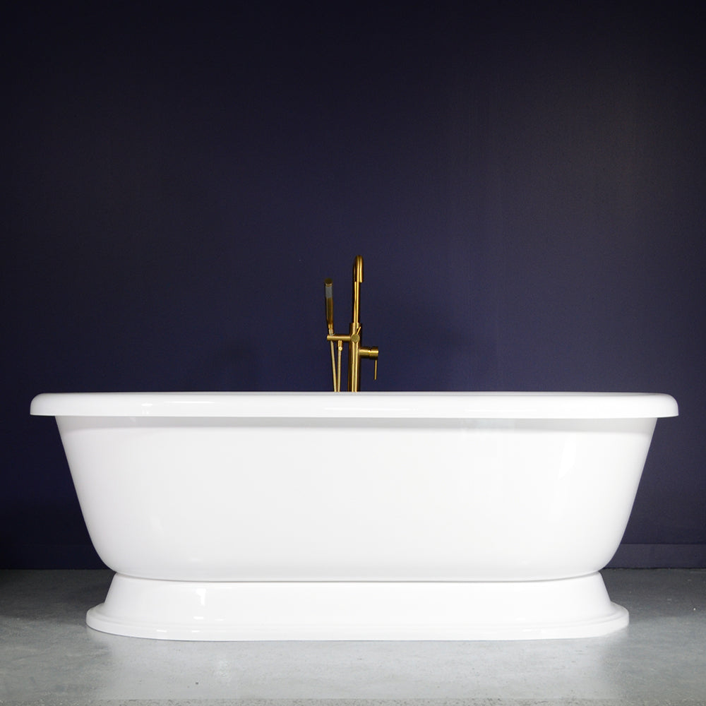 75" Air Jetted Water Heated Pedestal Tub – SanSiro SSPD75NAirSpa Reinforced Acrylic