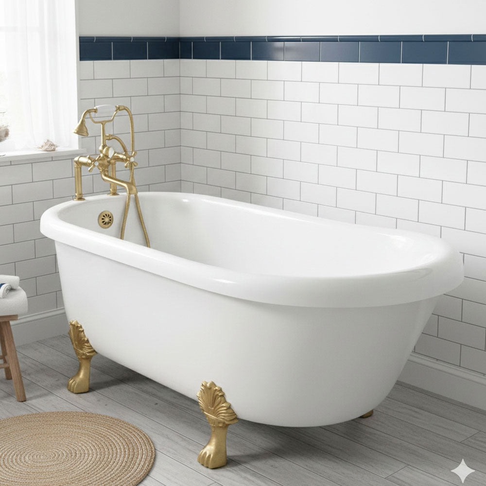 Jetted Clawfoot Tub – Empress EM73N 73 Inch Hydro Massage Water