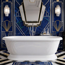 75" Water & Air Jetted Pedestal Tub - SanSiro Empress EM75NPDHS Reinforced Acrylic
