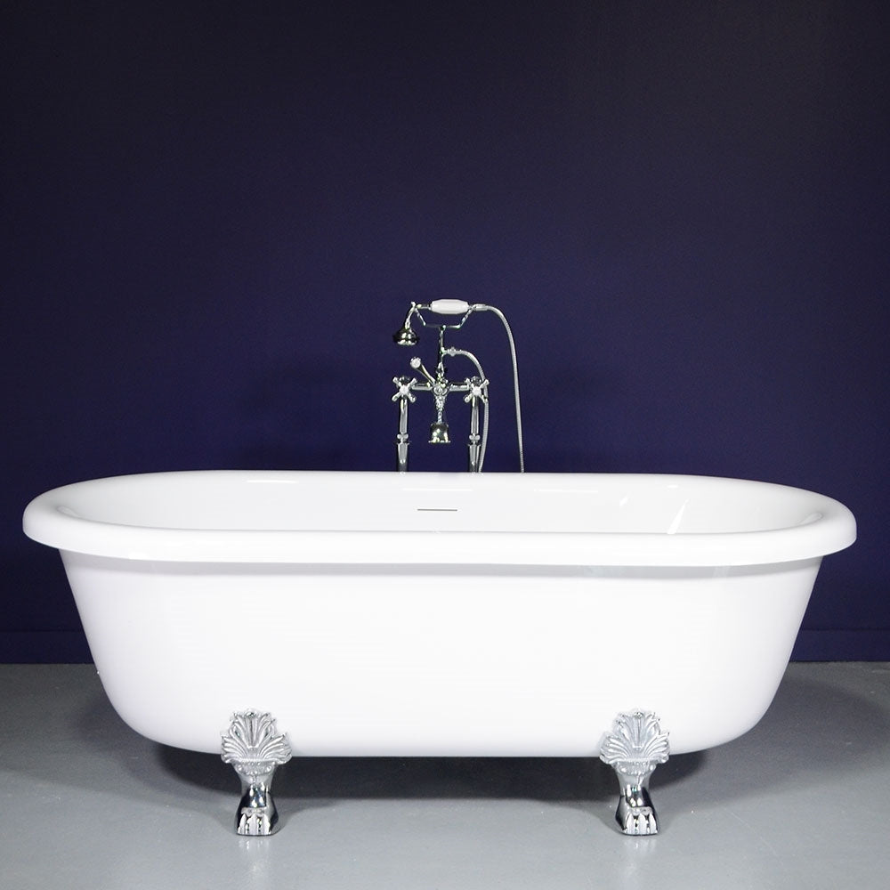 “SanSiro Empress EM75N” 75 Inch “Hydro-Spa Water and Air Jetted” Double Ended Clawfoot Tub