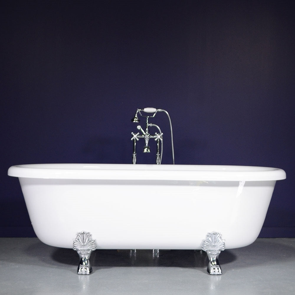 “SanSiro Empress EM75N” 75 Inch “Hydro-Spa Water and Air Jetted” Double Ended Clawfoot Tub
