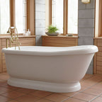 “SanSiro Empress EMPD67N” 67 Inch “Hydro-Spa Jetted” Single Slipper Pedestal Tub Package