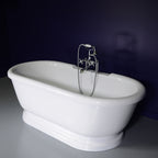“SanSiro Empress EMPD69N” 69 Inch “Hydro-Spa Jetted” Double Ended Pedestal Tub Package