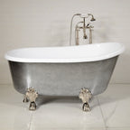 “Calypso Athena-ACHCL58” 58 Inch White CoreAcryl Acrylic Swedish Slipper Clawfoot Tub “Aged Chrome” Exterior