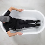 “Calypso Athena-ACHCL58” 58 Inch White CoreAcryl Acrylic Swedish Slipper Clawfoot Tub “Aged Chrome” Exterior