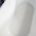 “Calypso-ACHPD59” 59 Inch White CoreAcryl Acrylic French Bateau Pedestal Tub with “Aged Chrome - Pewter Tone” Exterior Finish