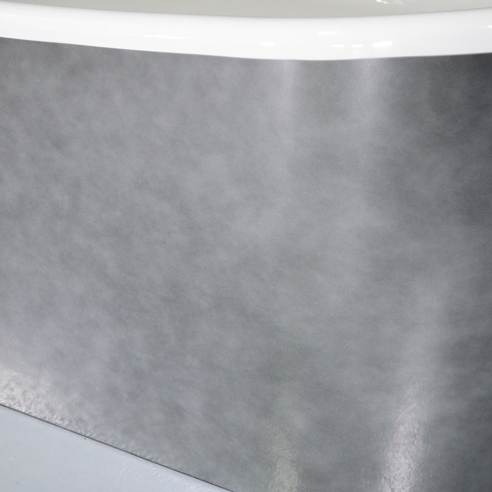 “Calypso-SKAC67” 67" x 31.5"  French Bateau Skirted Bathtub with “Aged  Chrome Exterior Finish