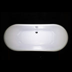 “Calypso-SKAC73” 73" x 32.5"  French Bateau Skirted Bathtub with “Aged  Chrome” Exterior Finish