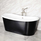 “Calypso-BKBTSK73” 73" x 32.5"  French Bateau Bathtub with Satin Black Exterior Finish