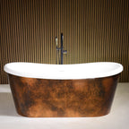 “Calypso-DACSK59” 59" x 31.5"  French Bateau Bathtub with “Aged Copper Leaf” Exterior Finish