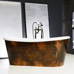 “Calypso-DACSK59” 59" x 31.5"  French Bateau Bathtub with “Aged Copper Leaf” Exterior Finish