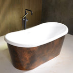 “Calypso-DACSK67” 67" x 31.5"  French Bateau Bathtub with “Aged Copper Leaf” Exterior Finish