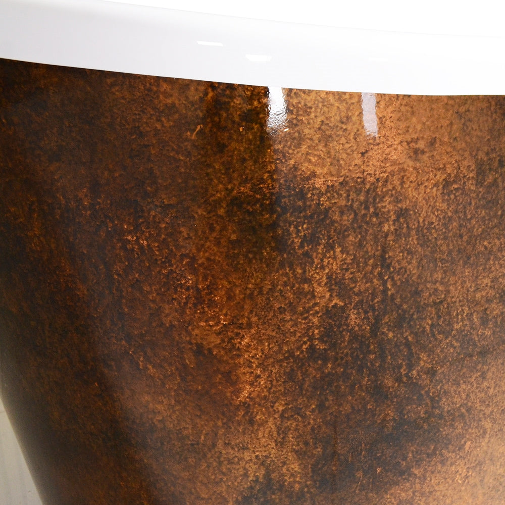 “Calypso-DACSK67” 67" x 31.5"  French Bateau Bathtub with “Aged Copper Leaf” Exterior Finish