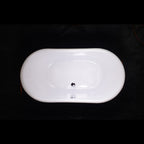 “Calypso-UGLBTSK59” 59"  French Bateau Skirted Bathtub with “Umber Washed Gold Leaf” Exterior Finish