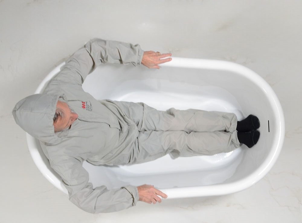 “Calypso Iris-54-UGLPD” 54 Inch White CoreAcryl Acrylic Swedish Slipper Pedestal Tub with “Umber Washed Gold Leaf” Exterior