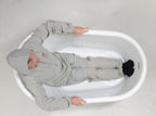“Calypso Iris-54-UGLPD” 54 Inch White CoreAcryl Acrylic Swedish Slipper Pedestal Tub with “Umber Washed Gold Leaf” Exterior