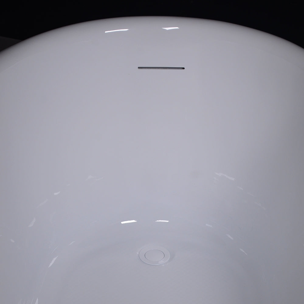 “LuxWide Calypso Iris-58-ACH” 58 Inch White CoreAcryl Acrylic Swedish Slipper Pedestal Tub “Aged Chrome” Exterior