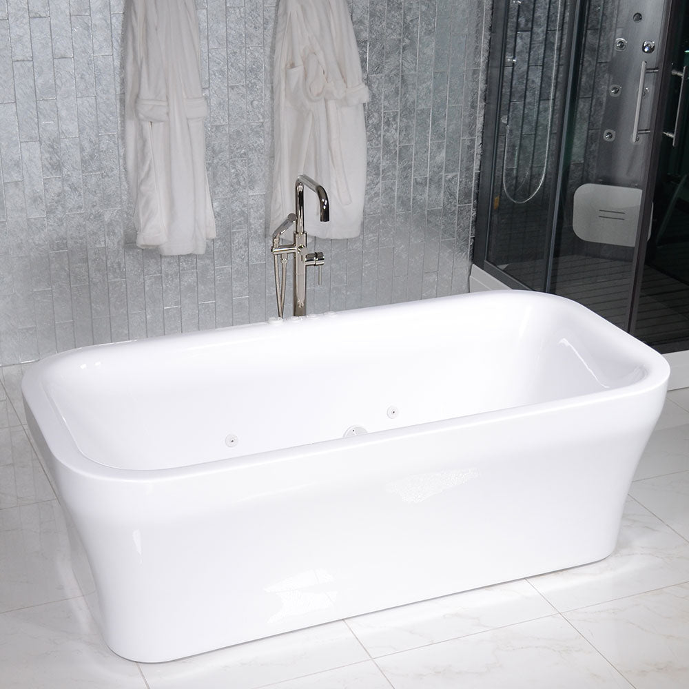 Jetted Freestanding Tub – Eclipse-SM73CHS 73 x 35 inch Center