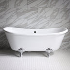 “HLBT59” 59" Hotel Collection CoreAcryl Acrylic French Bateau Clawfoot Tub with Feet