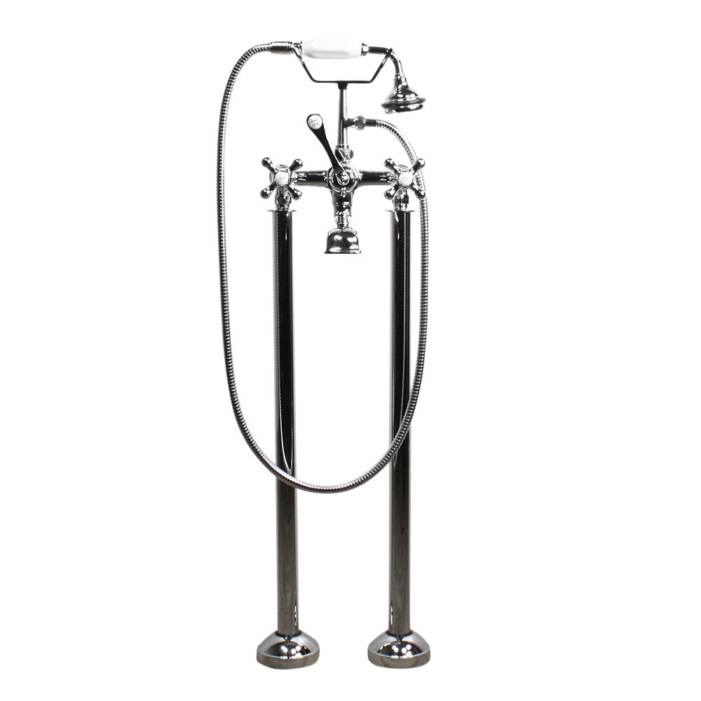 “HLBT59FPK All Inclusive” 59" Hotel Collection  Heavy Duty Double Skin Acrylic French Bateau Clawfoot Tub and Faucet Package