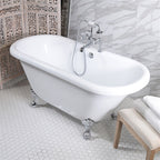 “HLDBL59” 59" Hotel Collection CoreAcryl Acrylic Double Ended Clawfoot Tub with Feet