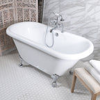 “HLDBL59FPK All Inclusive” 59" Hotel Collection  Heavy Duty Double Skin Acrylic Double Ended Clawfoot Tub and Faucet Package