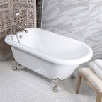 “HLFL56” 56" Hotel Collection CoreAcryl Acrylic Classic Clawfoot Tub with Feet