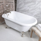 “HLFL53FPK All Inclusive” 53" Hotel Collection  Heavy Duty Double Skin Acrylic Classic Style Clawfoot Tub and Faucet Package