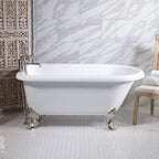 “HLFL53FPK All Inclusive” 53" Hotel Collection  Heavy Duty Double Skin Acrylic Classic Style Clawfoot Tub and Faucet Package
