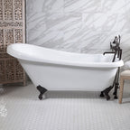 “HLSL57FPK All Inclusive” 57" Hotel Collection  Heavy Duty Double Skin Acrylic Single Slipper Clawfoot Tub and Faucet Package