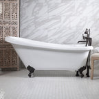 “HLSL57FPK All Inclusive” 57" Hotel Collection  Heavy Duty Double Skin Acrylic Single Slipper Clawfoot Tub and Faucet Package